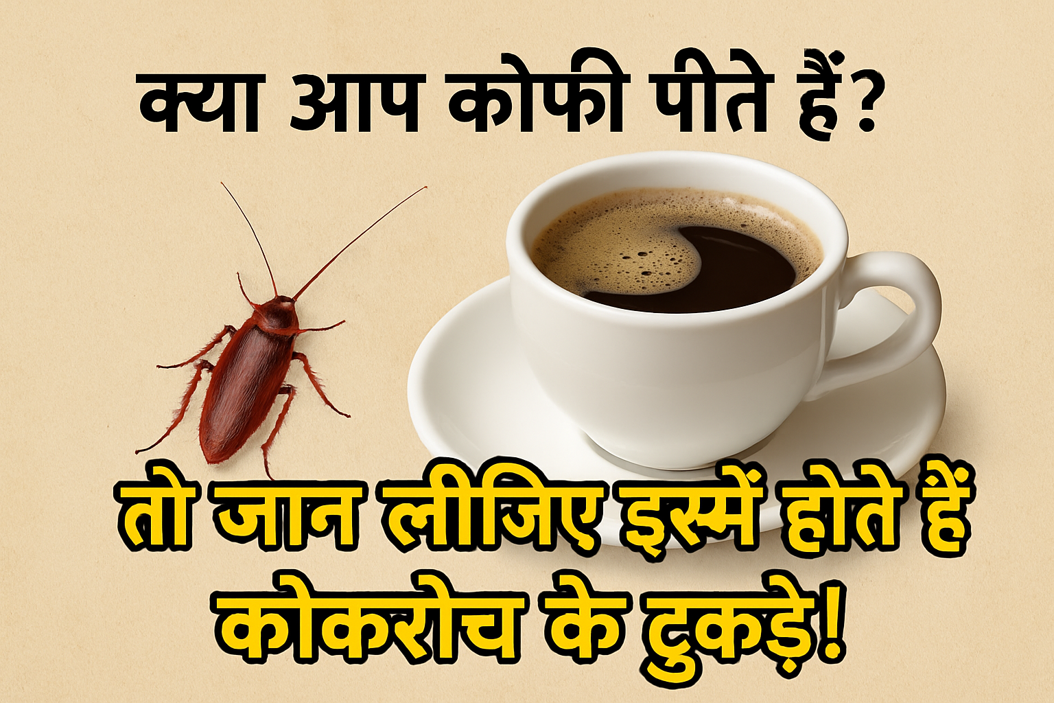 क्या आप कॉफी पीते हैं? तो जान लीजिए इसमें होते हैं कॉकरोच के टुकड़े।"
